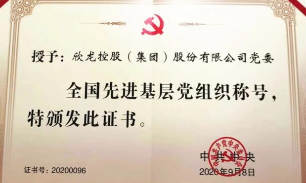 【動態新聞】表彰！欣龍控股榮獲兩項國家級重要榮譽